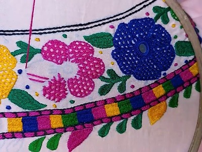 Hand Embroidery : Butterfly design. Part-1