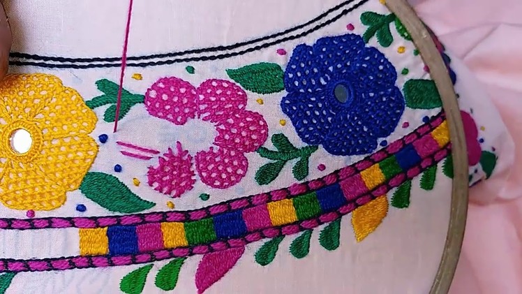 Hand Embroidery : Butterfly design. Part-1