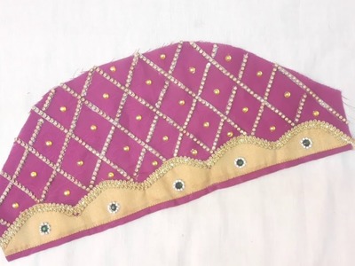 Hand made stone work designer blouse sleeve pattern || wedding saree blouse sleeve model