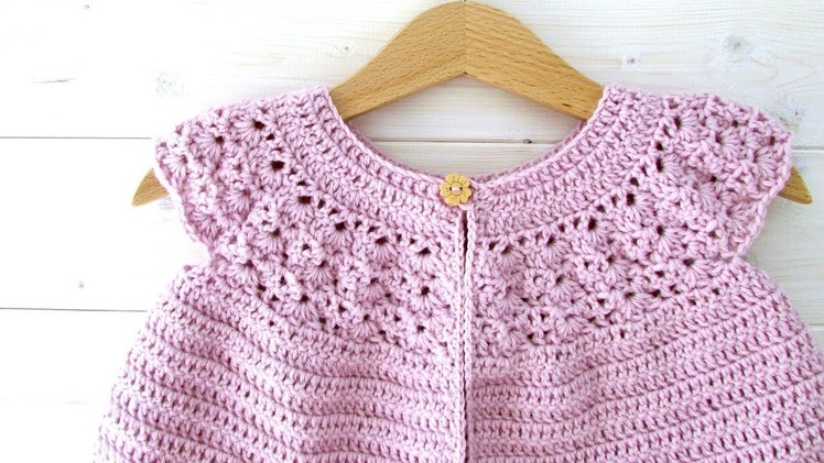 How to crochet a lace top baby cardigan. sweater - the Rosie cardigan