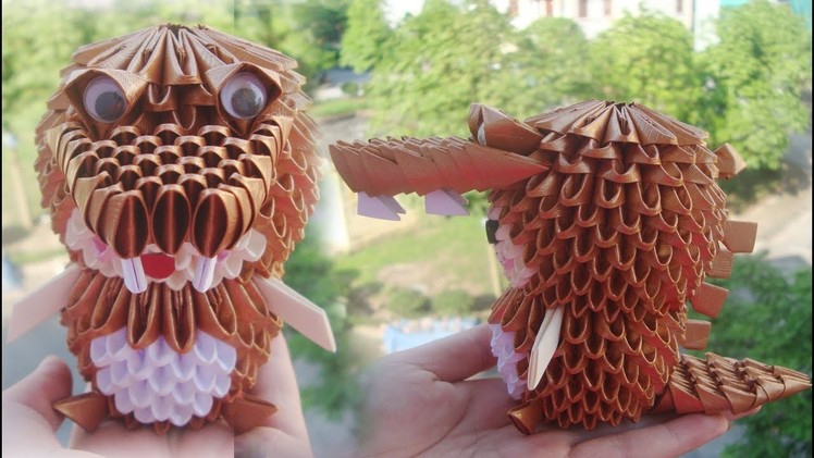 HOW TO MAKE 3D  ORIGAMI CROCODILE KID | cómo hacer cabrito origami cocodrilo 3d