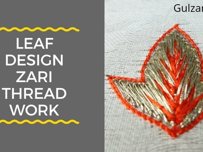 Leaf design Zari Thread Stitch || Aari Work || Hand Embroidery