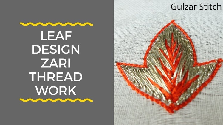 Leaf design Zari Thread Stitch || Aari Work || Hand Embroidery