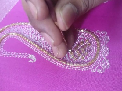 Maggam Work on Saree Blouse - Hand Embroidery