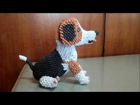 Origami 3d beagle (dog)