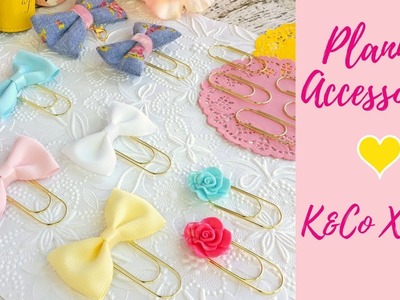 Planner Accessories | K and Co XOXO Bow Clips and Charms