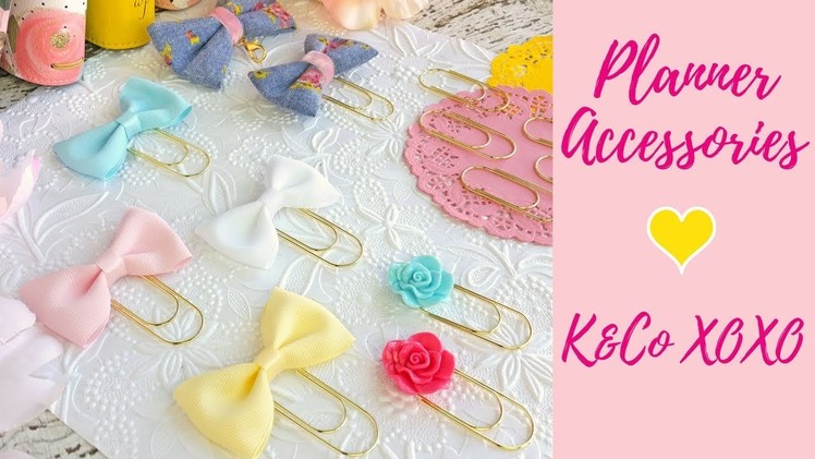 Planner Accessories | K and Co XOXO Bow Clips and Charms