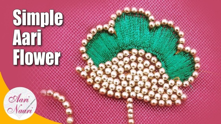 Simple aari flower tutorial | easy hand embroidery work | maggam work tutorial
