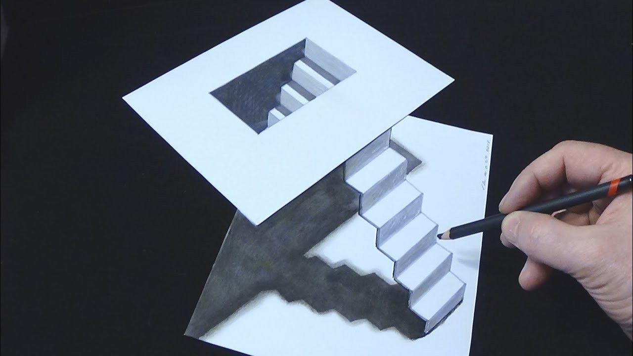 STAIRS MINIMAL ART 3D - How to Make a Simple 3D Stairs Illusion