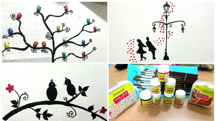 Wall Paintings using Fevicryl Acrylic Colours.DIY