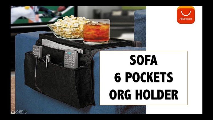 6 Pockets Sofa handrail Arm Rest Organizer Remote Control Holder ALIEXPRESS UNBOXING