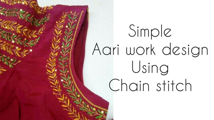 Aari. Maggam embroidery work| using only chain stitch| thread embroidery for beginners
