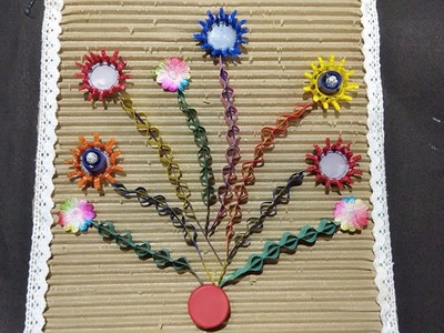 Best Wall Decor Frame. Craft From Cardboard and Bottle Cap.diy art and craft idea