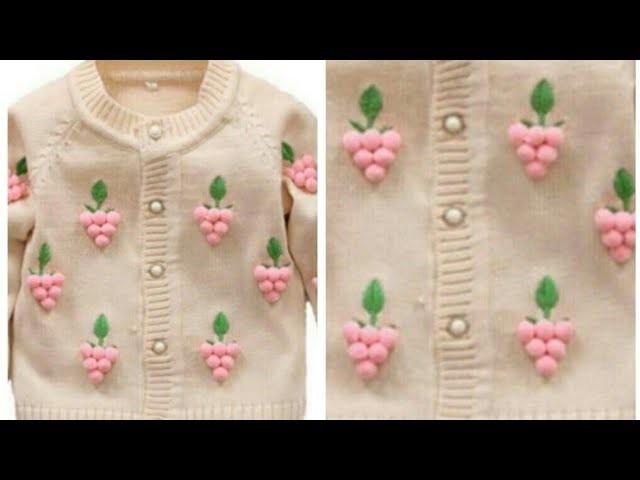 Cardigan Design for 10-15 years of Kids.Pom Pom Sweater Design.Embroidery on Sweater:Design-131