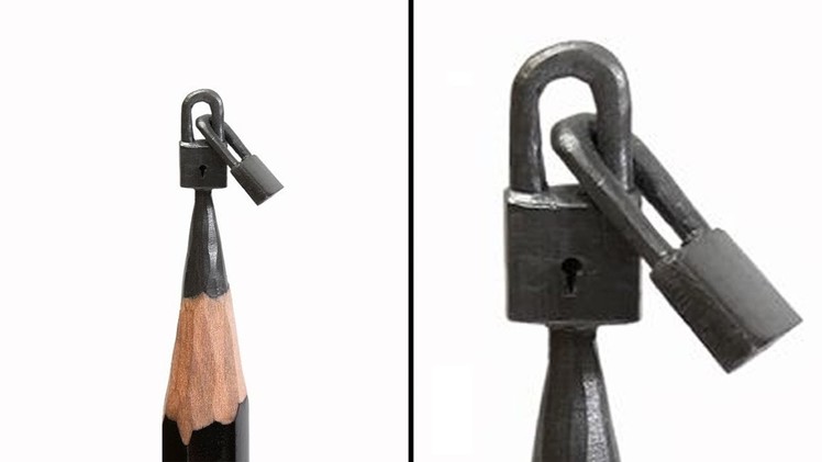Carving Two Locks Into a Pencil Tip
