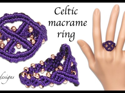 Celtic micro macrame ring