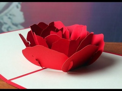 DIY 3D Rose Flower POP UP Card | Simple & Easy| Handmade craft | Tutorial (2018)