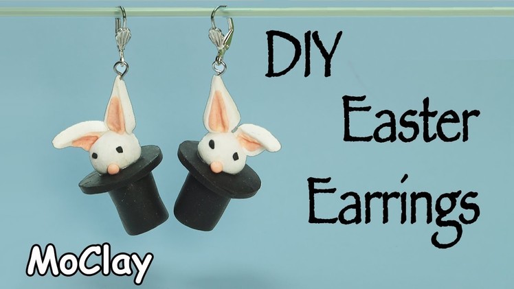 DIY Easter Earrings - Bunny in a top Hat