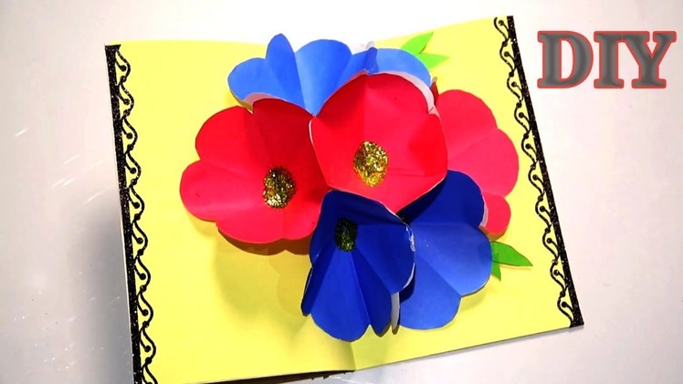DIY Flower Popup Greeting Card | Kids Craft | Step By Step