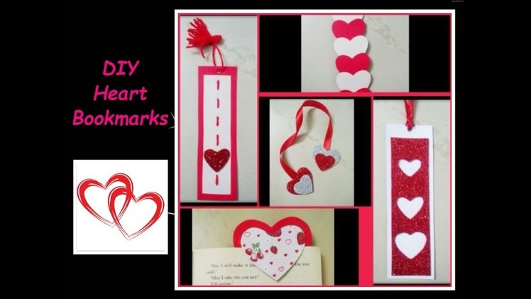 DIY Heart Bookmarks Tutorial | How To Make Bookmarks | 5 easy ways