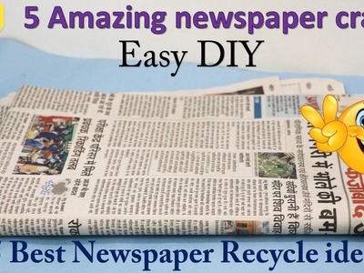 DIY Newspaper craft || best out of waste || 5  craft #  raj easy craft best