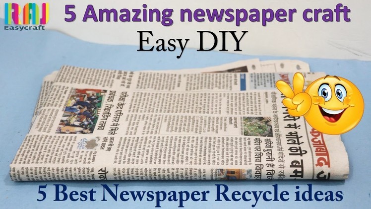 DIY Newspaper craft || best out of waste || 5  craft #  raj easy craft best