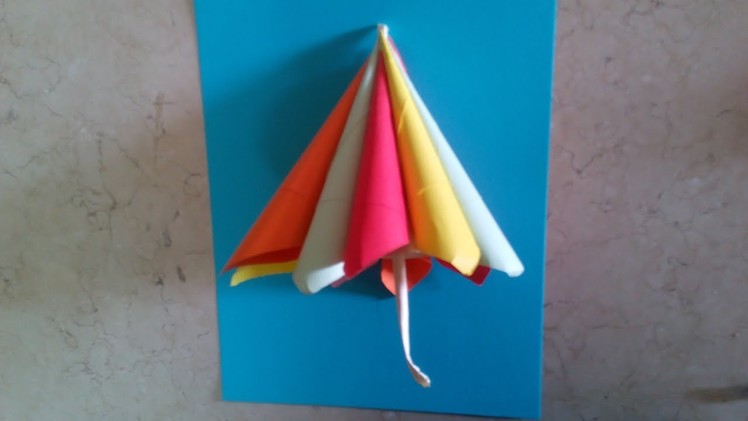 DIY Paper Crafts for Kids - How to Make a Colored Umbrella + Tutorial !
