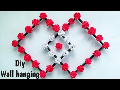 Diy paper flower wall hanging.Simple and beautiful wall hanging.Wall decoration ideas  KovaiCraft 5