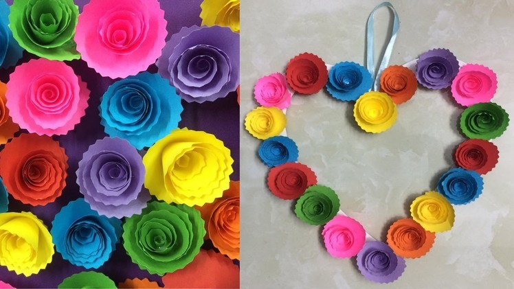 DIY Paper Rose Wall Hanging - Easy Wall Decoration Ideas - Simple Home Decor