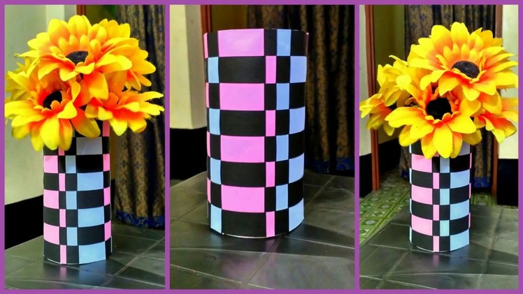 DIY paper vase easy | Handmade simple flower vase making tutorial with paper