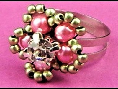 DIY | süßer Blumen Perlen Ring | Cute beaded flower ring | accessories beadwork jewelry