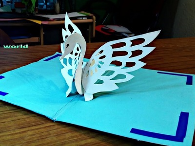 DIY swan Pop up Card-Paper Crafts-Handmade Craft