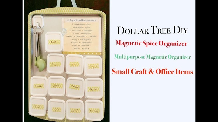 Dollar Tree DIY Multipurpose Magnetic Organizer for Spices, Herbs, Small Craft, and Office Items