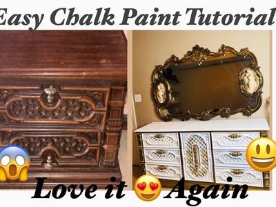 Easy Diy Chalk Paint Tutorial ( part 1 of the bedroom beauty bar) before and after