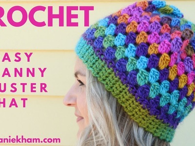 Easy Granny Cluster Crochet Beanie - Beginner Friendly