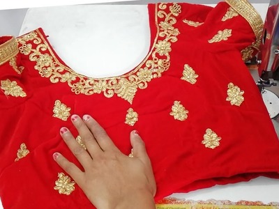 Embroided blouse cutting and stiching.lehnga and saree blouse