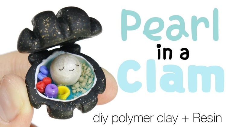 How to DIY Kawaii Pearl in a Clam Ocean Terrarium Polymer Clay.Resin Tutorial