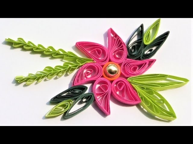 How to make flower and leaf from color paper | paper craft | Room decor