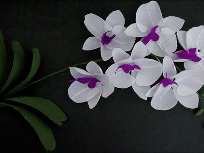 How To Make Paper Flower Crepe - Phalaenopsis Orchids Indoor Flowers Plant | DIY Paper Craft