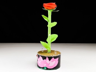 How To Make Small Rose Flower With Chandeliers Light - DIY Chandeliers Light With Rose Flower