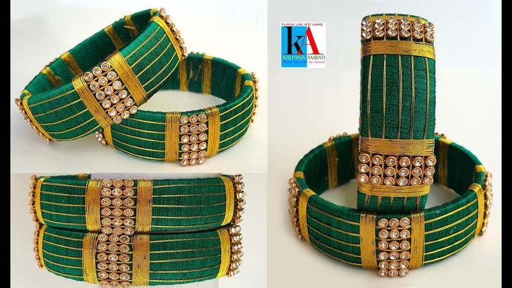 How to make Trendy Silk Thread Bangles with zari Thread. bangles making tutorial for beginners
