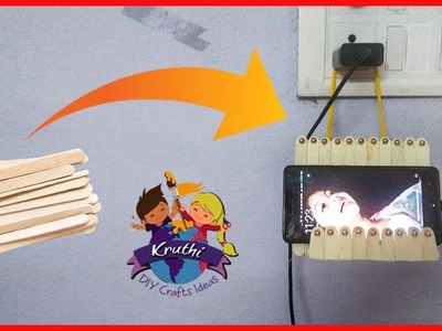 Icre cream Sticks Mobile  Charging Holder | Popsicle Craft Mobile Stand | Kruthi DIY Craft Ideas