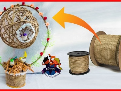 Jute craft | Birds Nest Table Showpiece  | Room Decorating Idea | Kruthi DIY   Craft Ideas