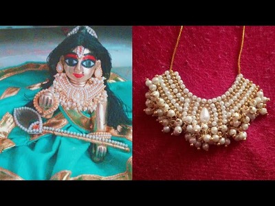 Make beautiful heavy necklace for laddu gopal |chokar|very easy and step by step