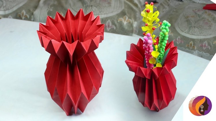 Paper Flower Vase | Flower Vase | DIY Flower Vase Making In Paper Craft | Flower Vase Tutorial