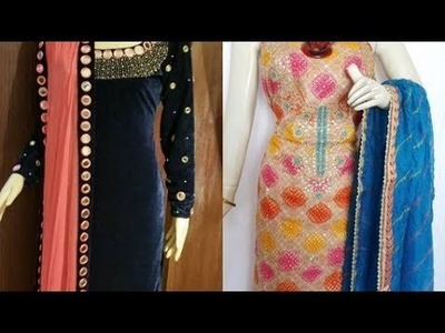 Top Punjabi Suits.Dresses With Mirror Work| Beautiful Punjabi Suit Designs #Mirror Embroidery Design