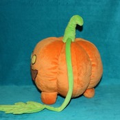 Toy made from drawing. Pumpkin Pet, Steven Universe, commissioned plush, pumpkin dog, Jack O Lantern, halloween