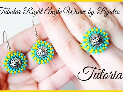 Tubular Right Angle Weave Ring and Earrings