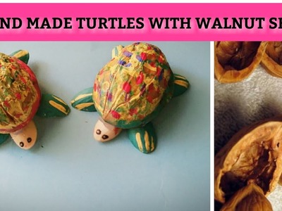 ●Turtle with walnut shells | DIY Easy ideas with walnut shells | Make Tortoise with shell