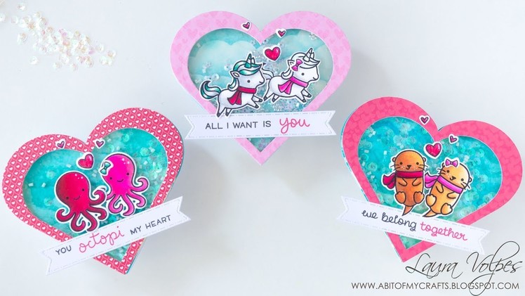 Valentine's Day 2018 Card Series - Shaker Card Trio feat Lawn Fawn